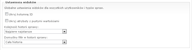 Ustawienia widoków
